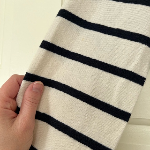 Boden Striped Gold Shimmer Collar Top - Picture 11 of 12